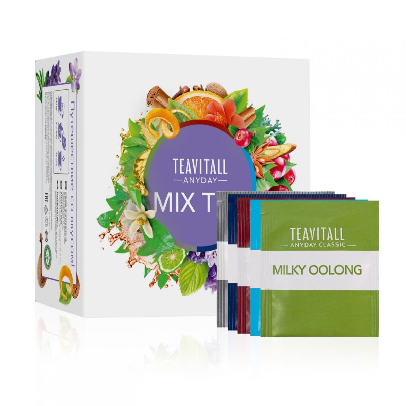 Набор чая и чайных напитков TeaVitall Anyday «Mix Tea», 40 фильтр-пакетов