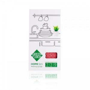 Green Fiber HOME S15, Губка для мытья посуды, коралловая